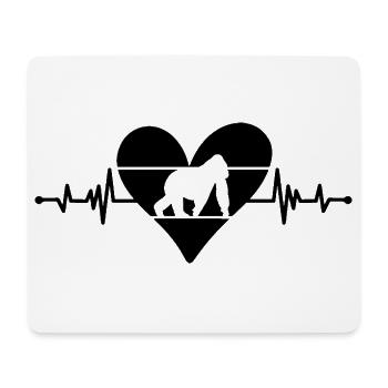 Monkey Heartbeat Heart - Mouse Pad (horizontal) - white - Front