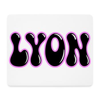 Lyon Retro Groovy Black & Pink Contour - Mousepad (Querformat) - Weiß - Vorne