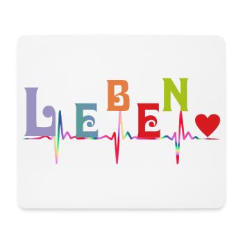 La courbe du coeur VIE - Tapis de souris (format paysage) - blanc - Devant