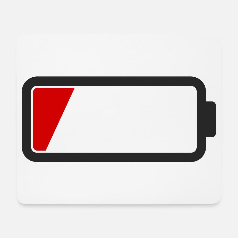 Batterie leer - Mousepad (Querformat) - Weiß