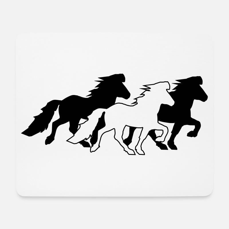 3 edle Islandpferde im Tölt - Mousepad (Querformat) - Weiß