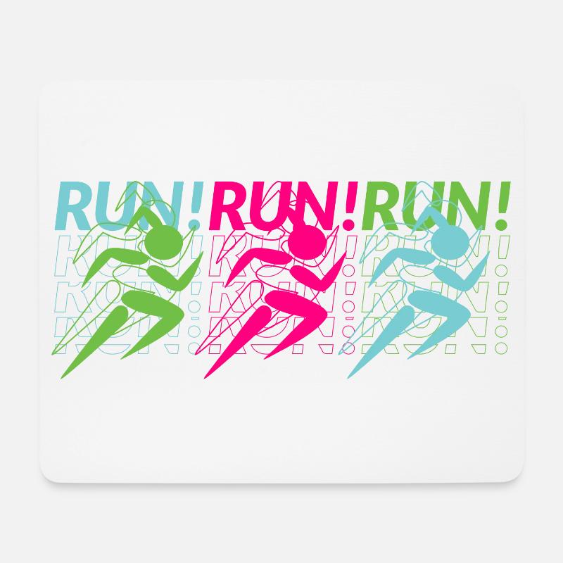 Joggen, Lauftraining, Sportler - Mousepad (Querformat) - Weiß