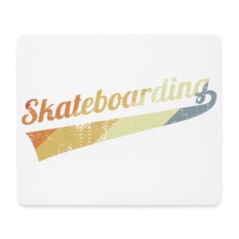 Skateboard rétro - Tapis de souris (format paysage) - blanc - Devant