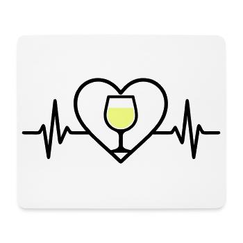 Wine Wine Glass Heart White Wine - Mouse Pad (horizontal) - white - Front