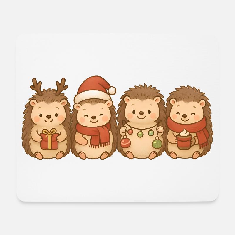 Igel Kinder Jungen Mädchen Weihnachtsigel - Mousepad (Querformat) - Weiß