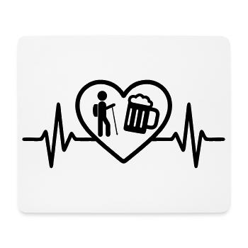 Herz Wandern Bier - Mousepad (Querformat) - Weiß - Vorne