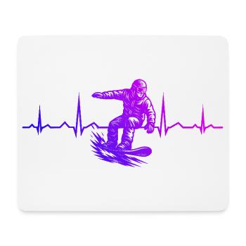 Snowboard court et transparent - Tapis de souris (format paysage) - blanc - Devant