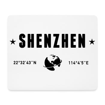 Shenzhen, China koordiniert den Planeten Erde - Mousepad (Querformat) - Weiß - Vorne