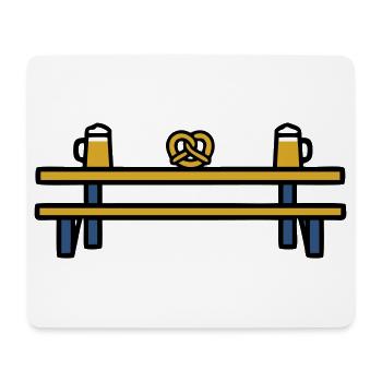 Beer garden table folk festival pretzel beer regulars' table - Mouse Pad (horizontal) - white - Front