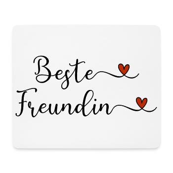 Beste Freundin Schriftzug mit Herz Geschenk - Mousepad (Querformat) - Weiß - Vorne