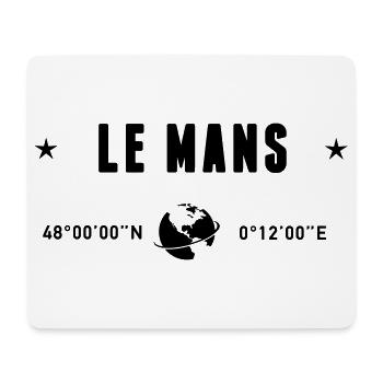 Sarthe France GPS-Koordinaten Globus - Mousepad (Querformat) - Weiß - Vorne
