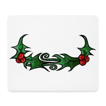 Stechpalmenwirbel-Rand - Mousepad (Querformat) - Weiß - Vorne
