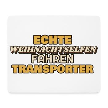 Echte Weihnachtselfen fahren Transporter - Mousepad (Querformat) - Weiß - Vorne