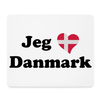 Jeg elsker Danmark - I love Denmark - Mouse Pad (horizontal) - white - Front