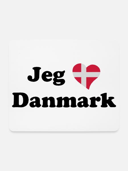 Jeg elsker Danmark - Ich liebe Dänemark - Mousepad (Querformat) - Weiß