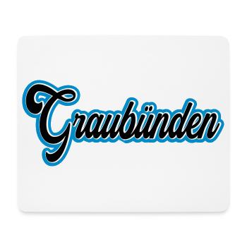 Graubünden Script with Blue Outline - Mouse Pad (horizontal) - white - Front