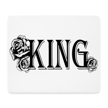 King Text with Roses (Partner Motif) - Mouse Pad (horizontal) - white - Front