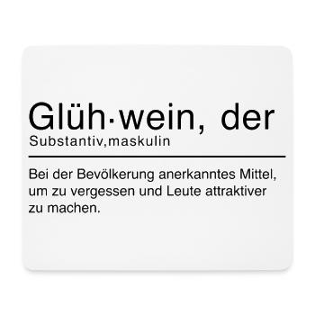 Glühwein Duden Spruch Lustig Schwarz - Mousepad (Querformat) - Weiß - Vorne