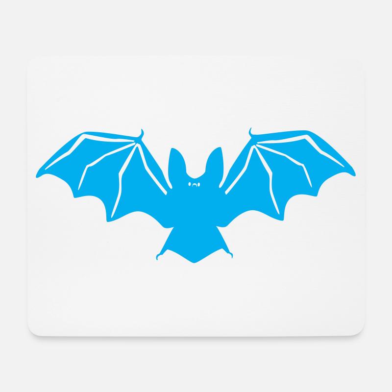 Blau Fledermaus Silhouette - Mousepad (Querformat) - Weiß