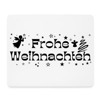 Frohe Weihnachten schwarz Sterne Engel Tannenbaum - Mousepad (Querformat) - Weiß - Vorne