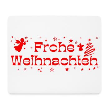 Frohe Weihnachten rot Sterne Engel Christbaum - Mousepad (Querformat) - Weiß - Vorne