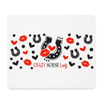 Crazy Horse Lady schwarze und rote Muster - Mousepad (Querformat) - Weiß - Vorne