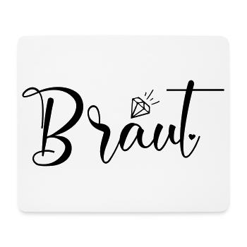 Team Braut-Herz-Diamant, personalisierbar - Mousepad (Querformat) - Weiß - Vorne