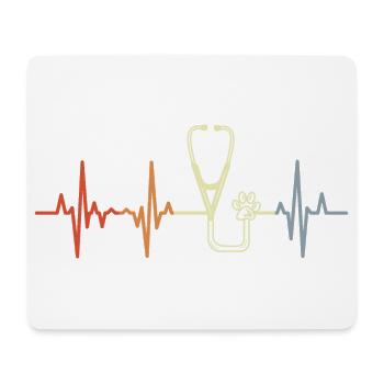 Vintage Stethoskop Pulsschlag - Mousepad (Querformat) - Weiß - Vorne
