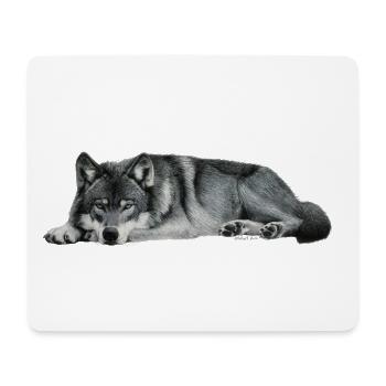 wolf - Mousepad (Querformat) - Weiß - Vorne