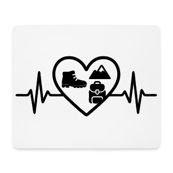 Hiking Heart Shoe Backpack Mountains - Mouse Pad (horizontal) - white - Front