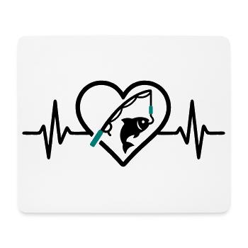 Fishing Heart Fish Nature Passion - Mouse Pad (horizontal) - white - Front