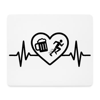 Herz Bier Laufen Humor - Mousepad (Querformat) - Weiß - Vorne