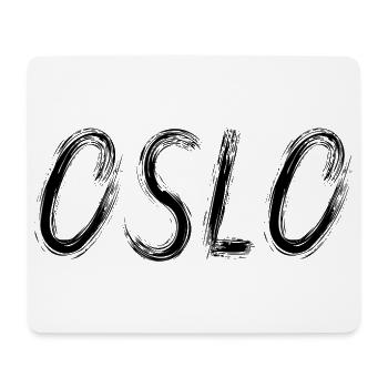 Oslo en pinceau urbain Noir - Tapis de souris (format paysage) - blanc - Devant