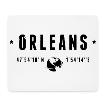 Orleans France Coordonnées Gps Globe - Tapis de souris (format paysage) - blanc - Devant