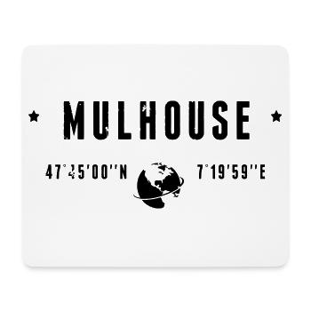 Mulhouse France Coordonnées Gps Globe - Tapis de souris (format paysage) - blanc - Devant