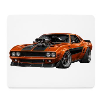 Orange Muscle Car mit Blower - Mousepad (Querformat) - Weiß - Vorne
