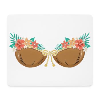 Tropisches Kokosnuss-BH Blumenstrand-Design - Mousepad (Querformat) - Weiß - Vorne