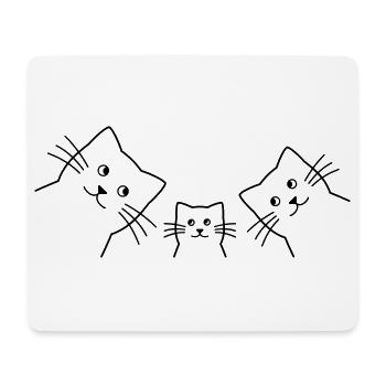 Cat family cats - Mouse Pad (horizontal) - white - Front