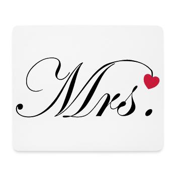 Mr and Mrs Wedding Heart Design Couple Gift - Mouse Pad (horizontal) - white - Front