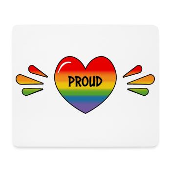 Rainbow LGBT Proud Heart - Mouse Pad (horizontal) - white - Front