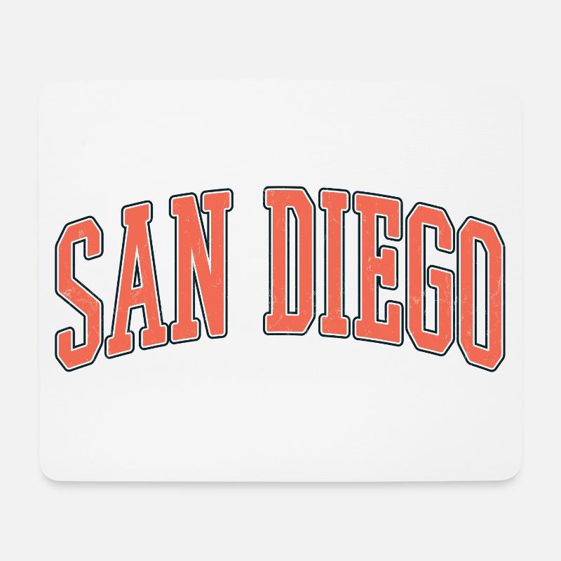San Diego Blockschrift Design - Mousepad (Querformat) - Weiß