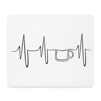 Cafe Symbol coffee herzschlag kaffee one line icon - Mousepad (Querformat) - Weiß - Vorne