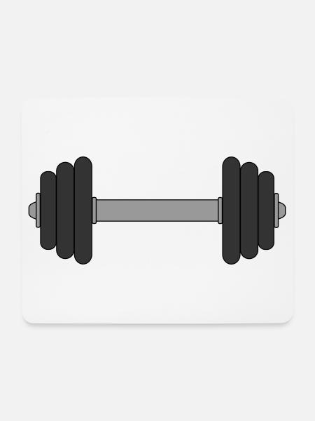 Hantel - Mousepad (Querformat) - Weiß