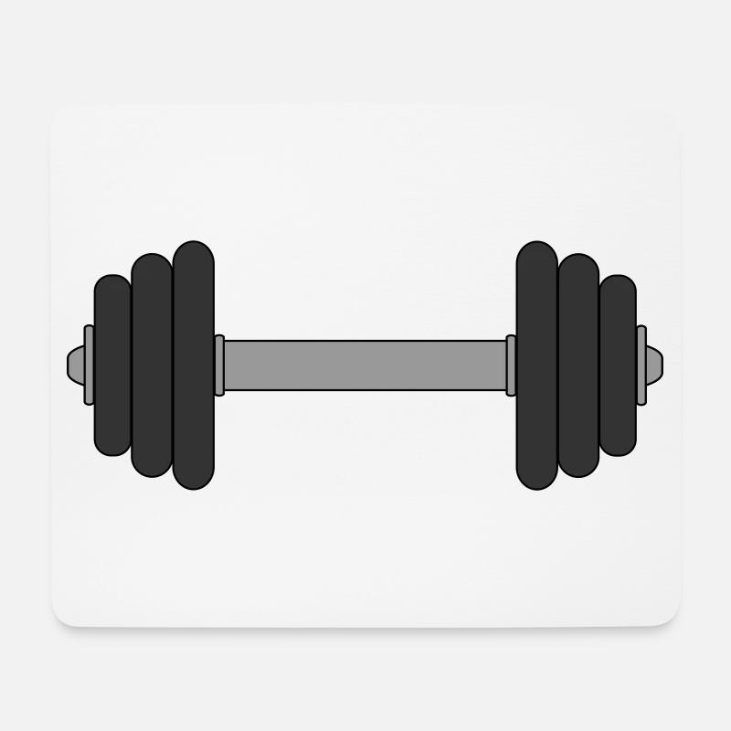 Hantel - Mousepad (Querformat) - Weiß