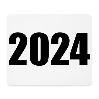 2024 white New Year's Eve New Year black - Mouse Pad (horizontal) - white - Front