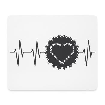 Pulse Bike Battement de coeur pignon Amour du vélo - Tapis de souris (format paysage) - blanc - Devant