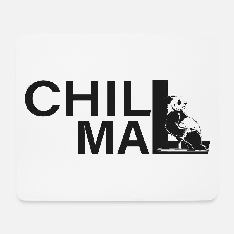 chill mal panda relax entspann dich - Mousepad (Querformat) - Weiß