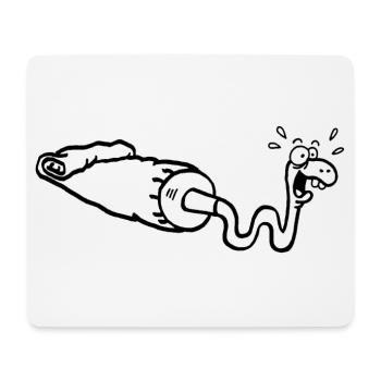 Serpent noir et tube de gouache - Tapis de souris (format paysage) - blanc - Devant