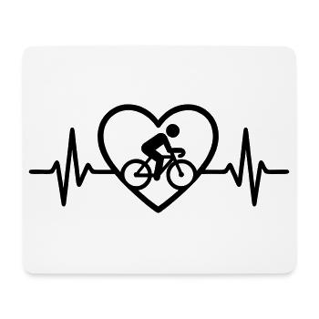 Cyclist Bicycle Heart - Mouse Pad (horizontal) - white - Front