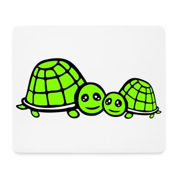 2 Tortues Maman Papa Enfant Famille Amour Mignon - Tapis de souris (format paysage) - blanc - Devant